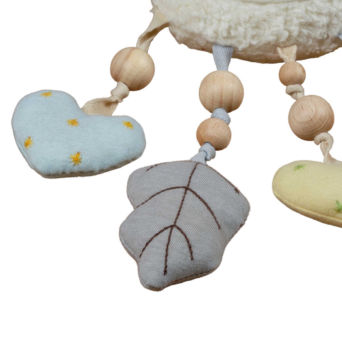 Bahbah the Lamb Baby Mobile with Organic Fabric Hearts