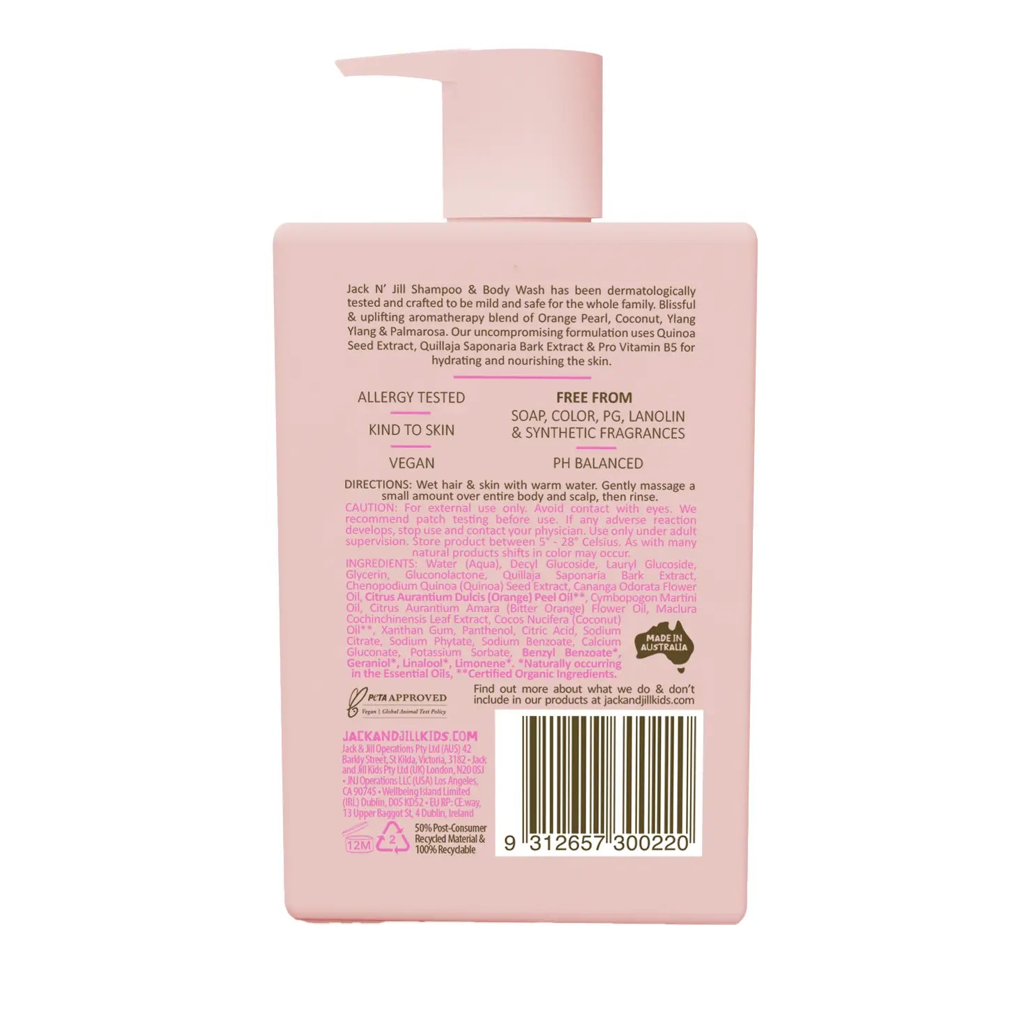 Shampoo & Body Wash - Natural 300mL