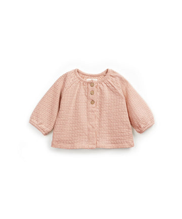 Jersey-stitch jacket in organic cotton - Blush
