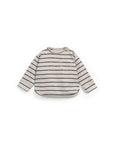 Long sleeve T-shirt with chest pocket - Blue stripes