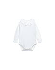 Bodysuit with Collar Detail & Snaps - White