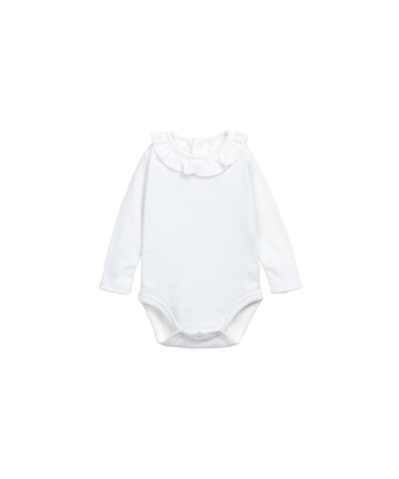 Bodysuit with collar detail white