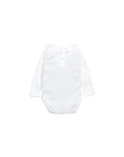 Bodysuit with Collar Detail & Snaps - White