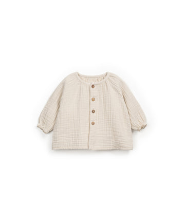 Cotton Woven Shirt with buttons - Ecru