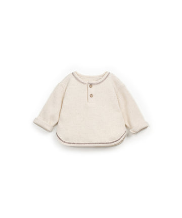 Waffle Long Sleeve with buttons - Ivory