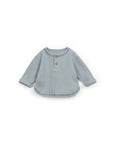 Waffle Long Sleeve with buttons - Dusty Blue