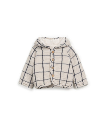 Woven Button Jacket with fleece lining - Checkered