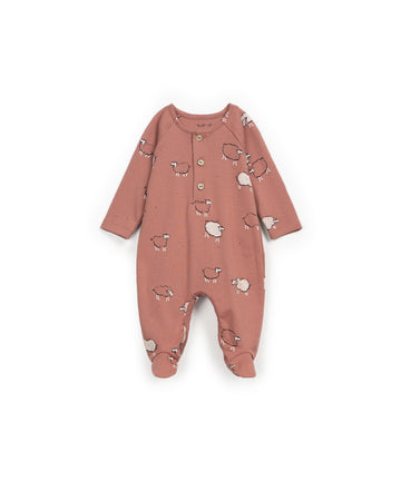 Jumpsuit with sheep print clay