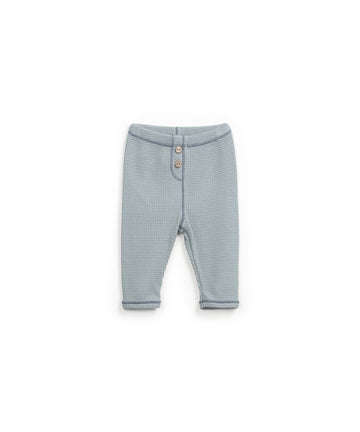 Interlock pants dusty blue with contrasting seams