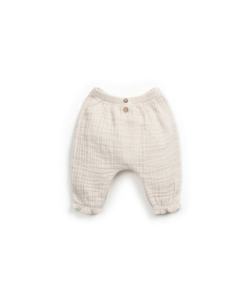 Woven pants with decorative buttons | Wooden Memories