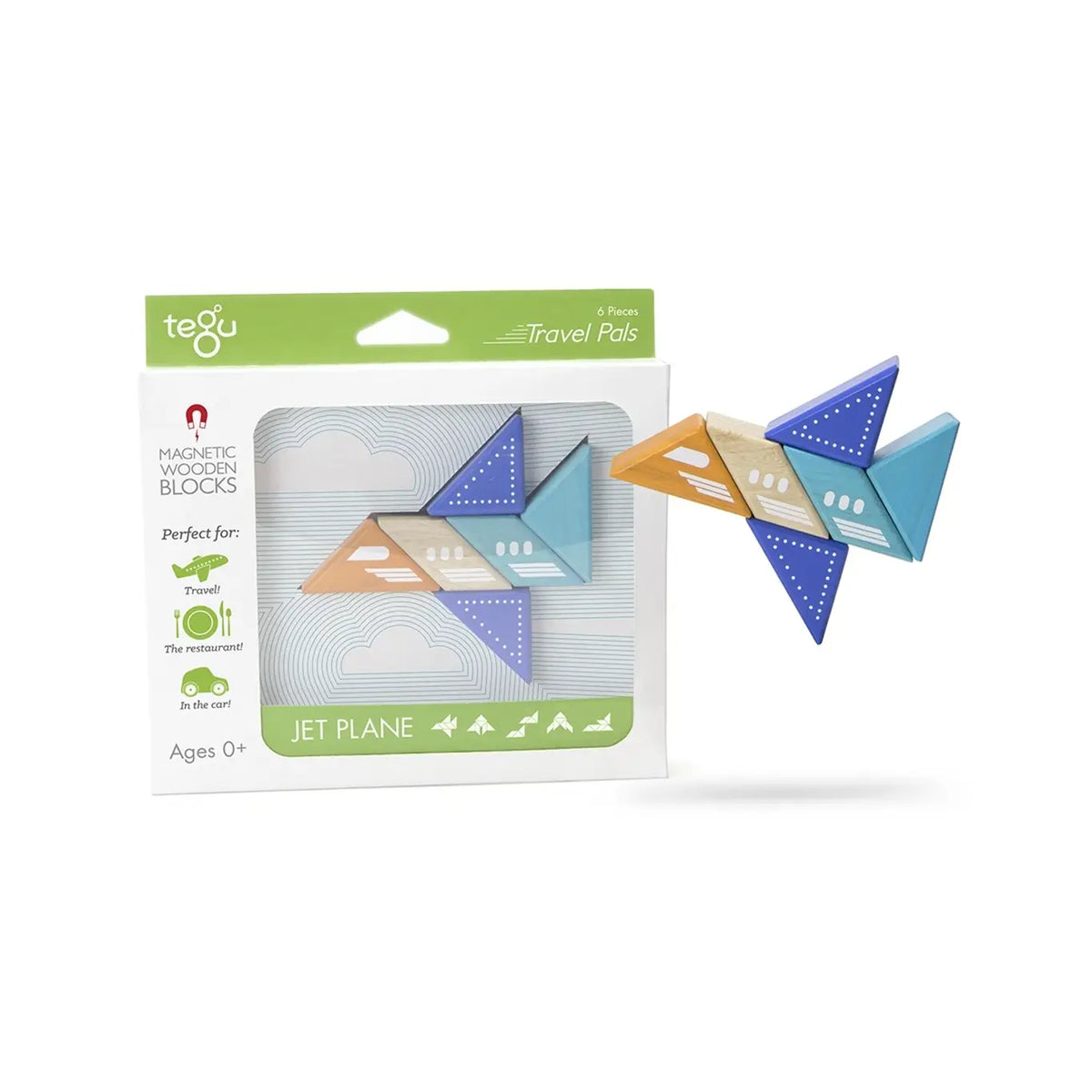 Magnetic Wooden Block Set - Jet Plane