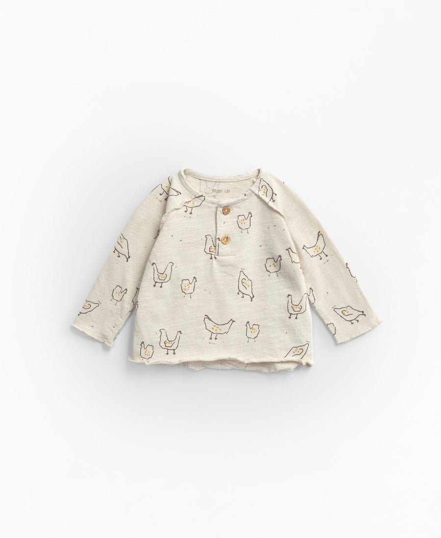 T-shirt with chicken print - White