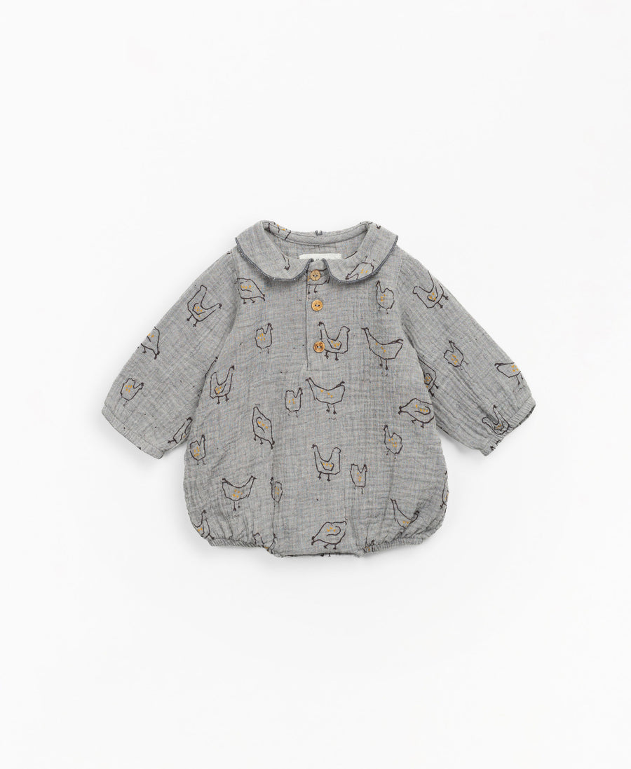 Organic cotton Jumpsuit with chicken print