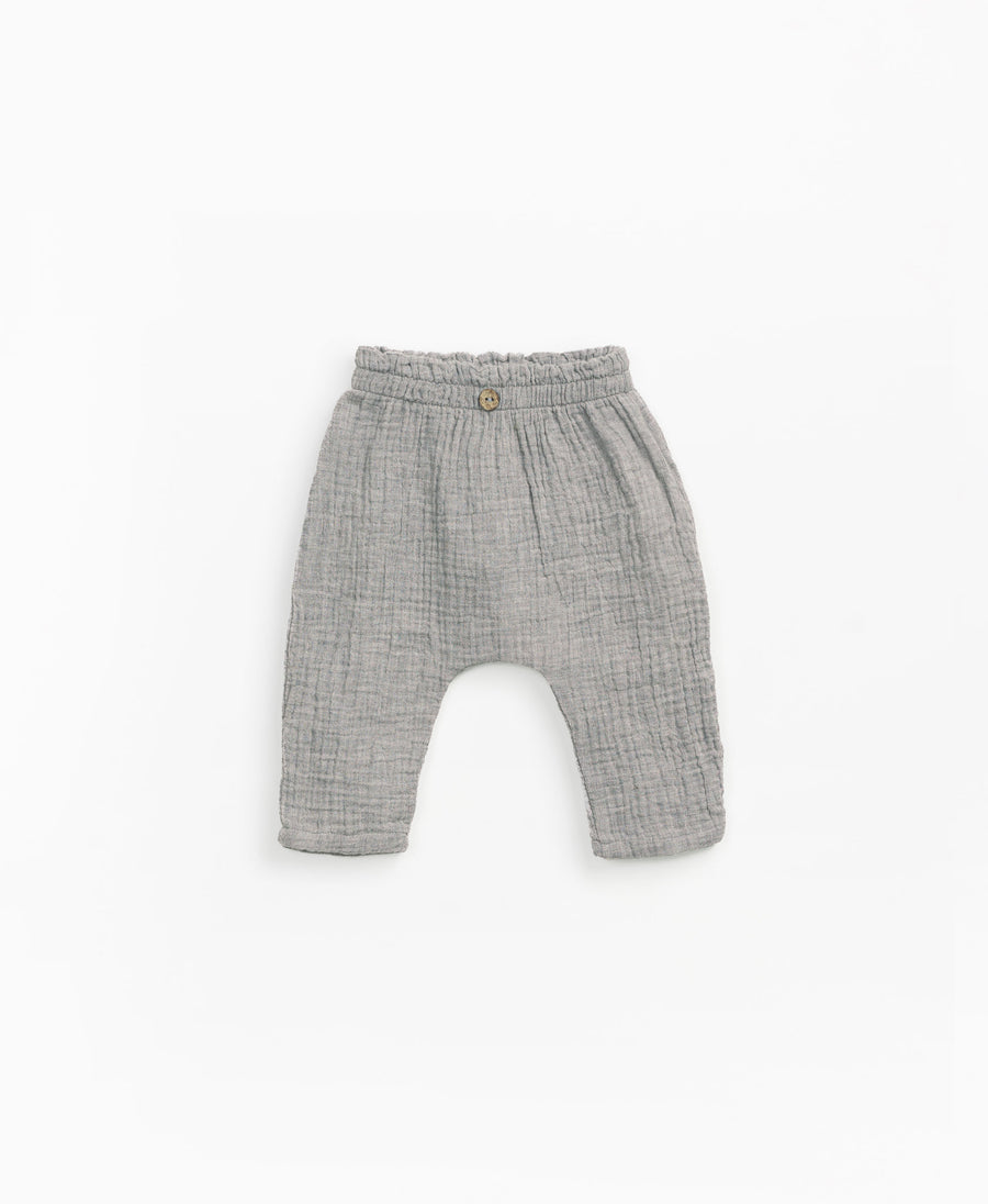 Woven organic cotton trousers - grey