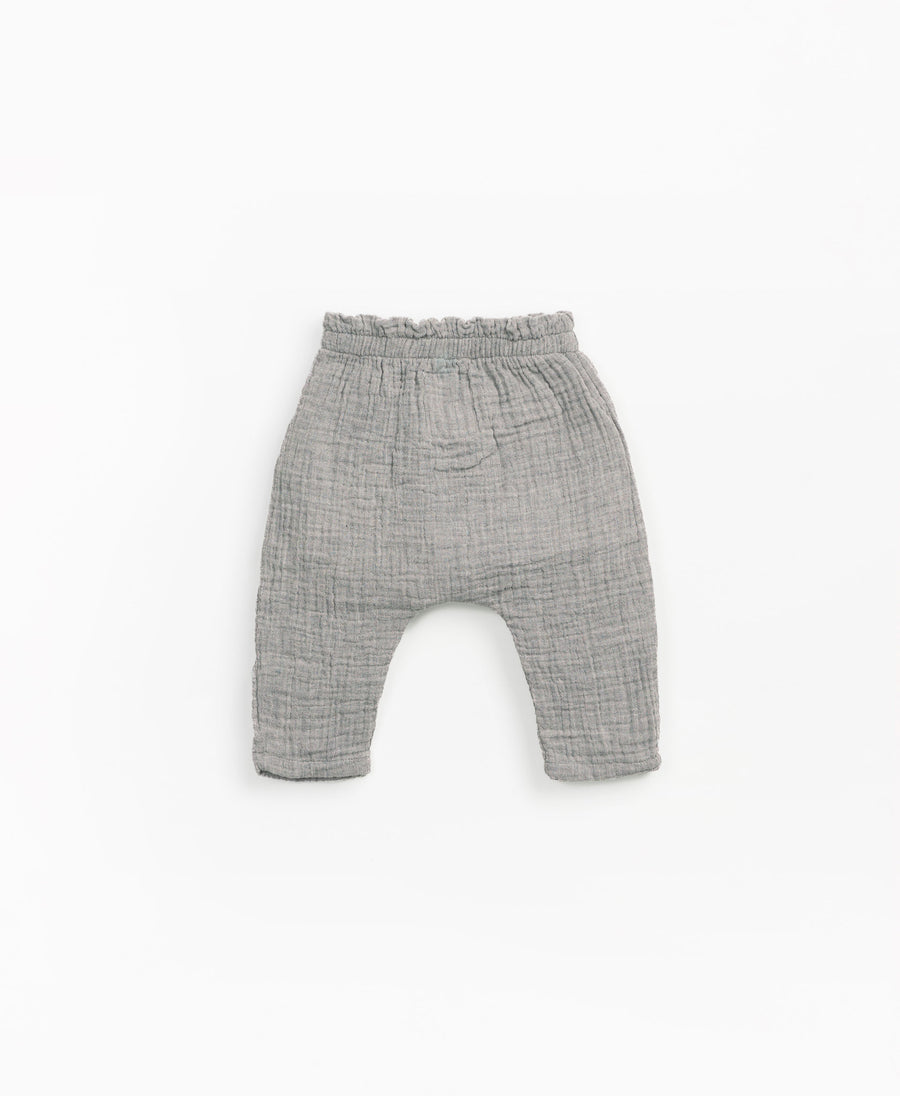 Woven organic cotton trousers - grey