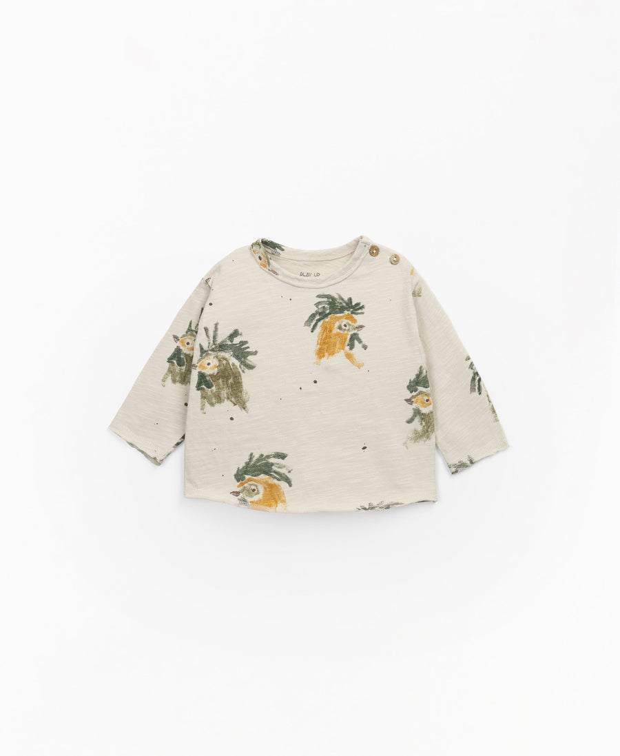 Long Sleeve Organic cotton with parrot print