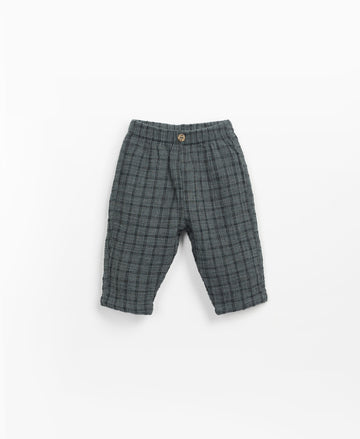 Checked trousers in organic cotton - Charcoal