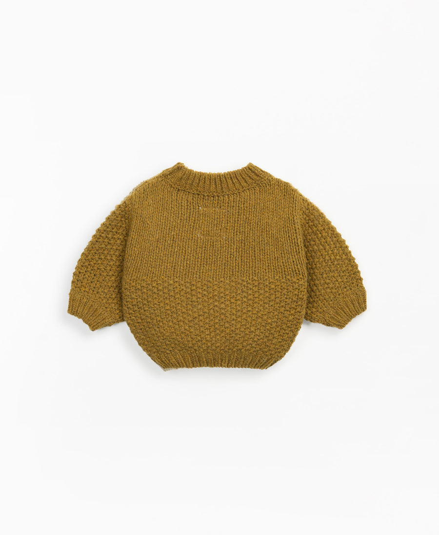 Knitted sweater with fallen shoulders - Dijon
