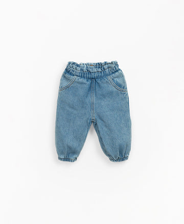 Denim trousers with rear pocket