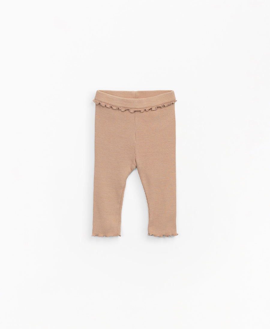 Leggings with frill at the waist - Dusty Pink