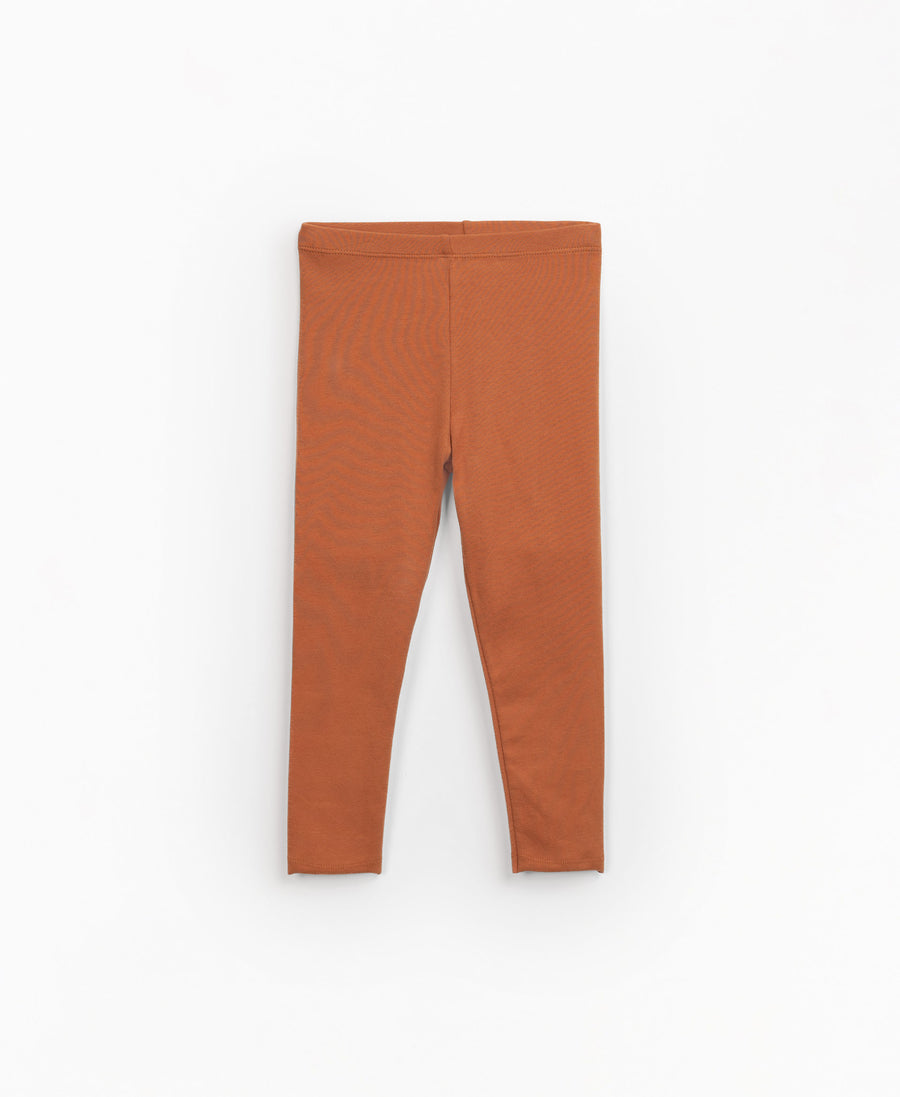 Plain leggings with recycled fibres - terracotta
