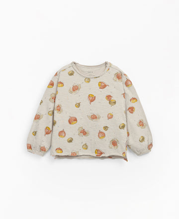 Jersey T-shirt with chestnuts print