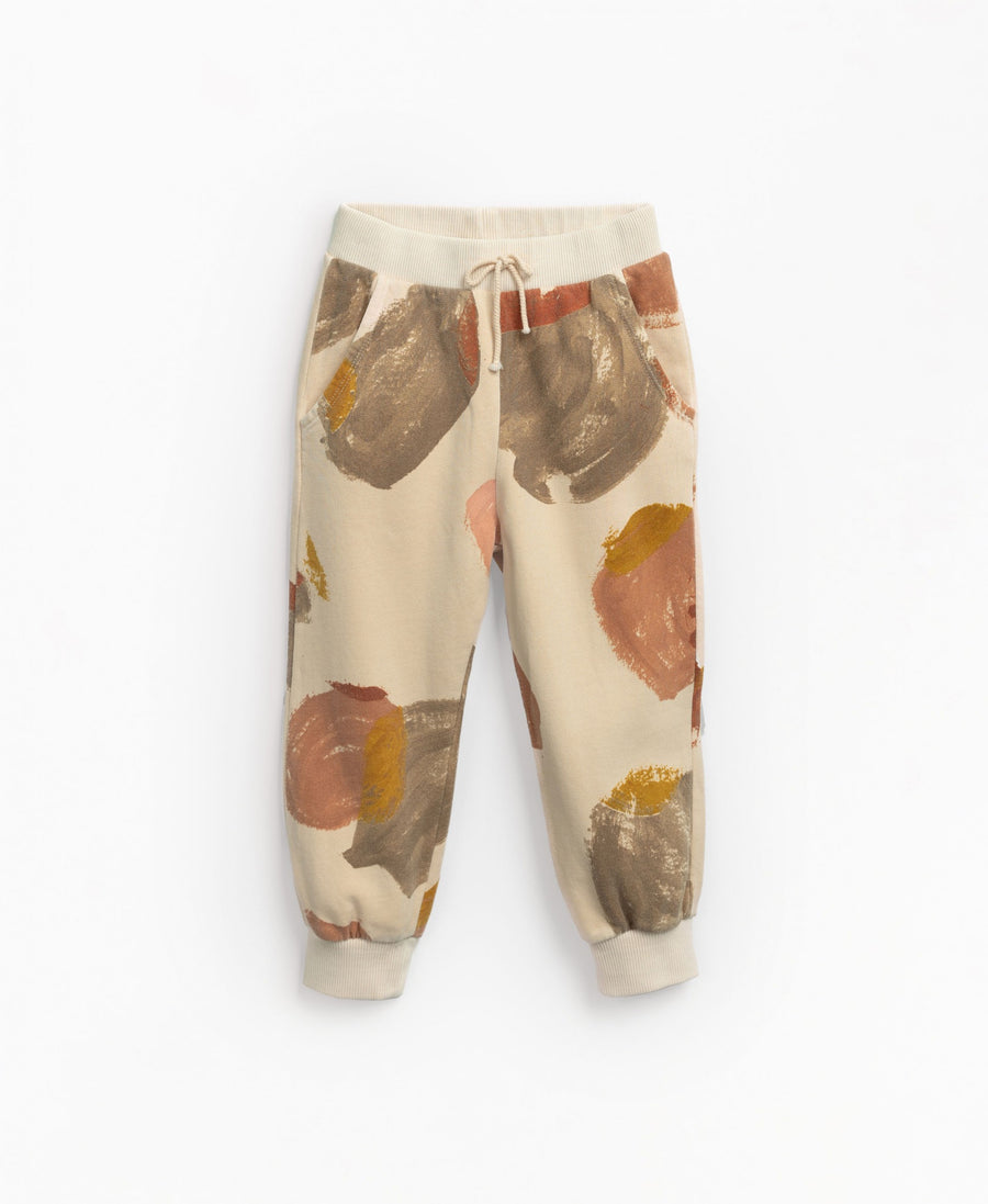 Jersey stitch trousers with abstract print