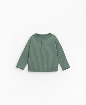 Ribbed, jersey knit T-shirt - Jade
