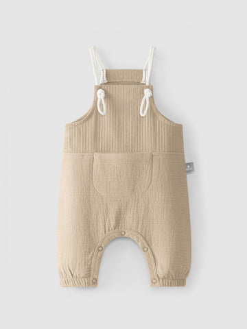 Plain dungarees with pocket - Taupe