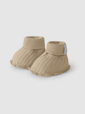 Ribbed jersey booties - Taupe