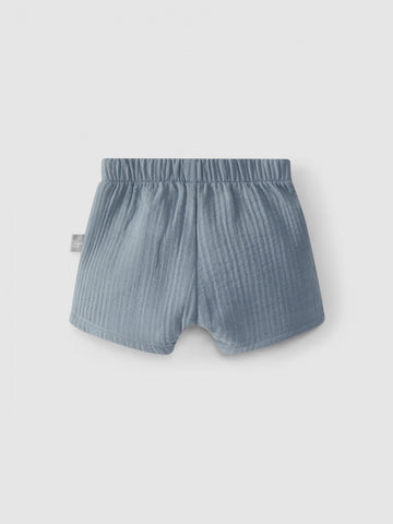 Cotton Shorts with Pocket - Blue