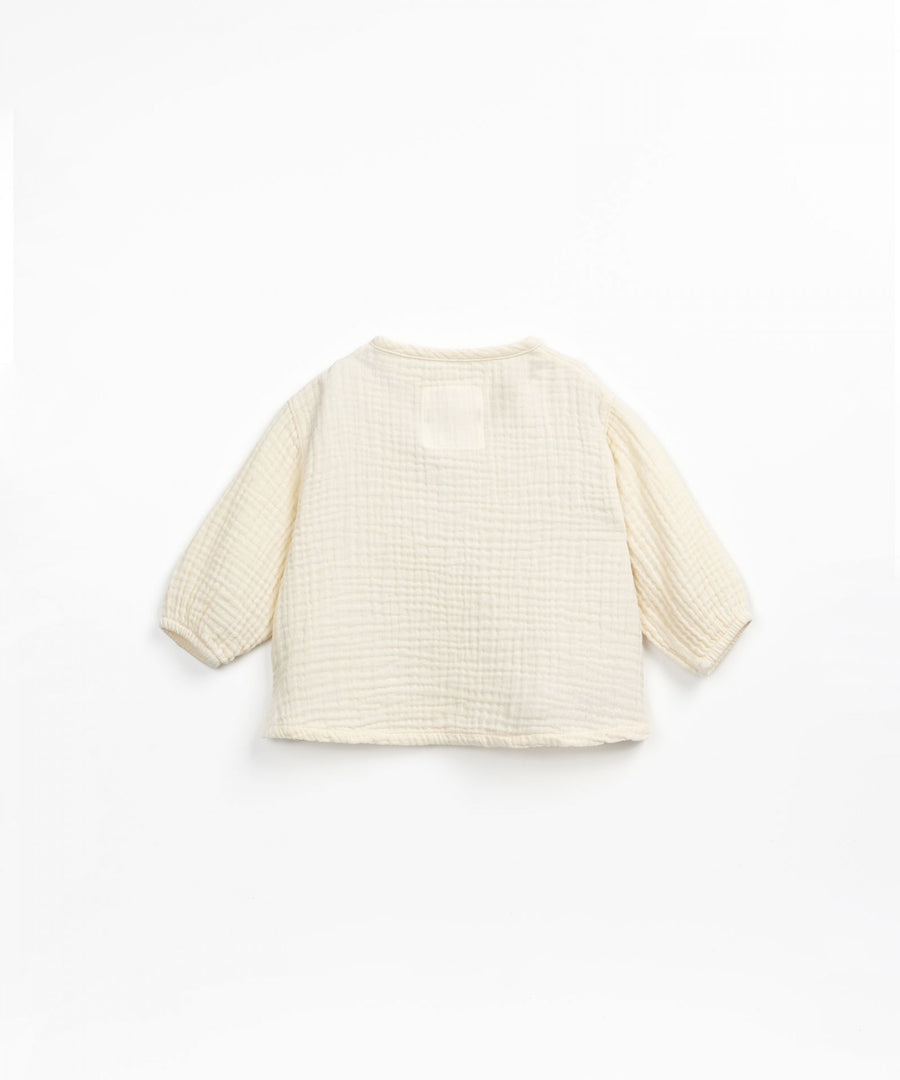 Long-sleeved woven blouse - Off White