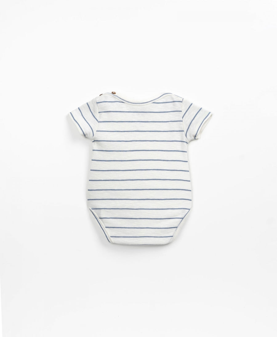 Striped body with shoulder opening - Blue