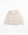 Knitted Jacket with coconut buttons - Natural
