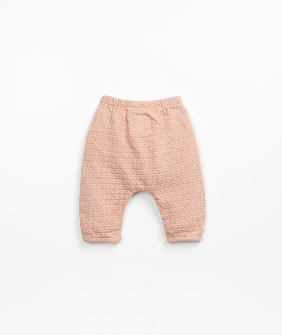 Jersey stitch organic cotton trousers - Blush