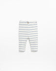 Organic cotton striped leggings - Blue