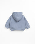 Jersey stitch hooded jacket with pockets - Blue