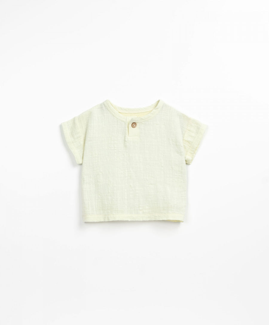 Jersey stitch and woven T-shirt - Light Green