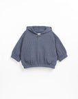 Hooded jacquard sweater - Indigo