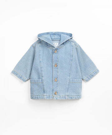 Denim jacket with mixture of cotton and recycled cotton