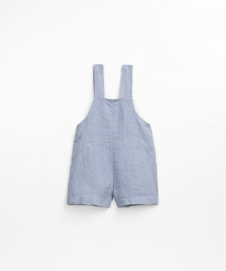 Linen jumpsuit with breast pocket - Blue