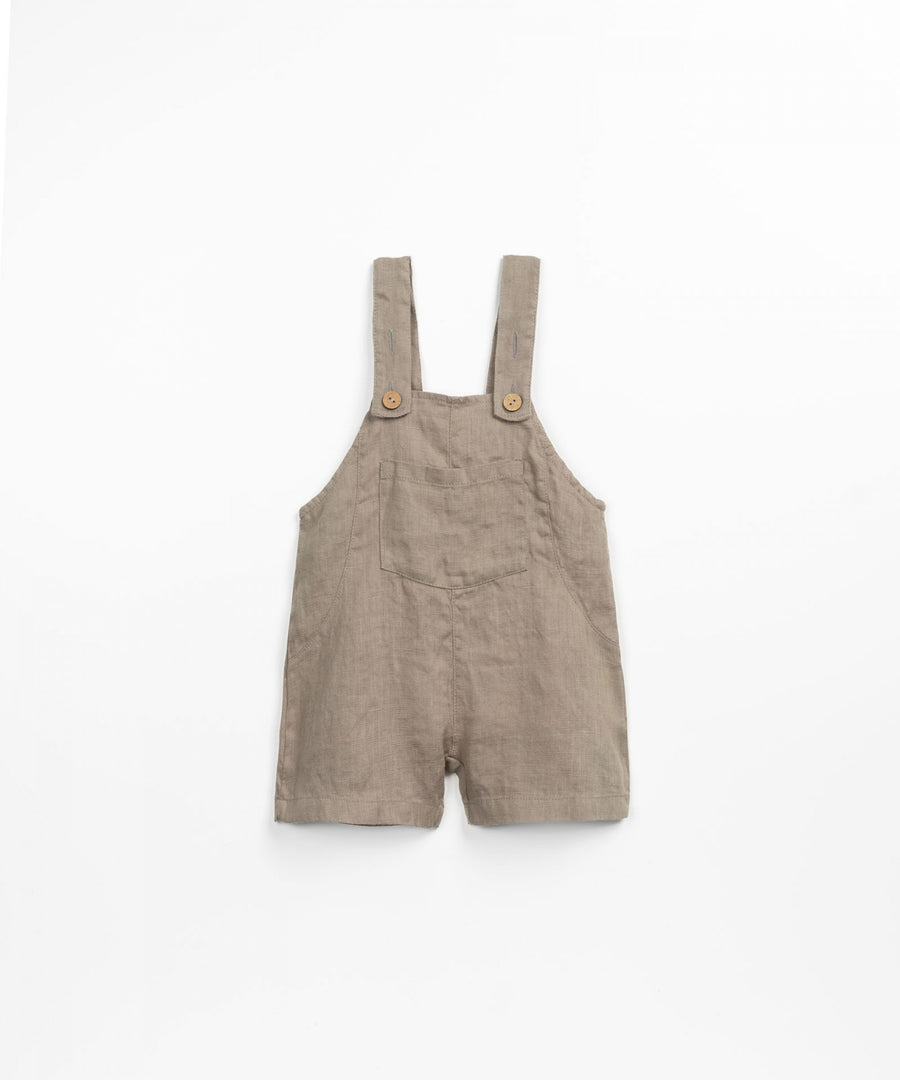 Linen jumpsuit with breast pocket - Taupe
