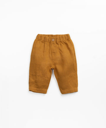 Linen trousers with elastic waist - Camel