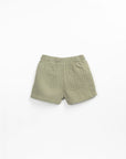 Shorts with elastic waist and decorative drawstring - Sage