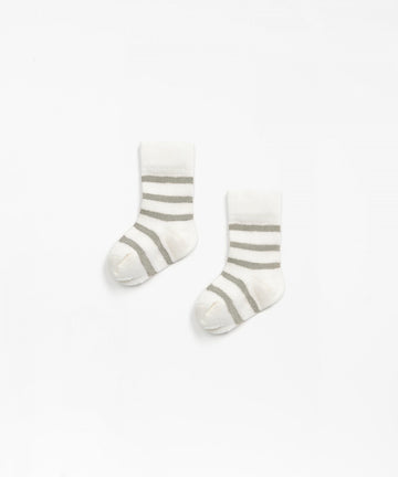 Striped ribbed socks - Taupe stripes