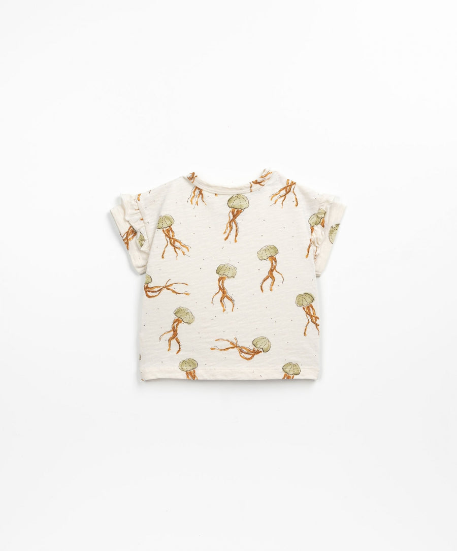 T-shirt with frill - Jellyfish print