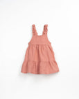 Linen Dress with frill straps - Pink