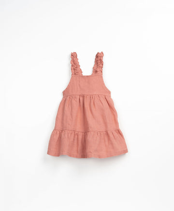 Linen Dress with frill straps - Pink