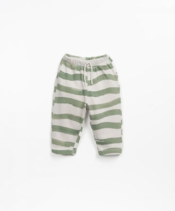Jersey stitch striped sweatpants - Green