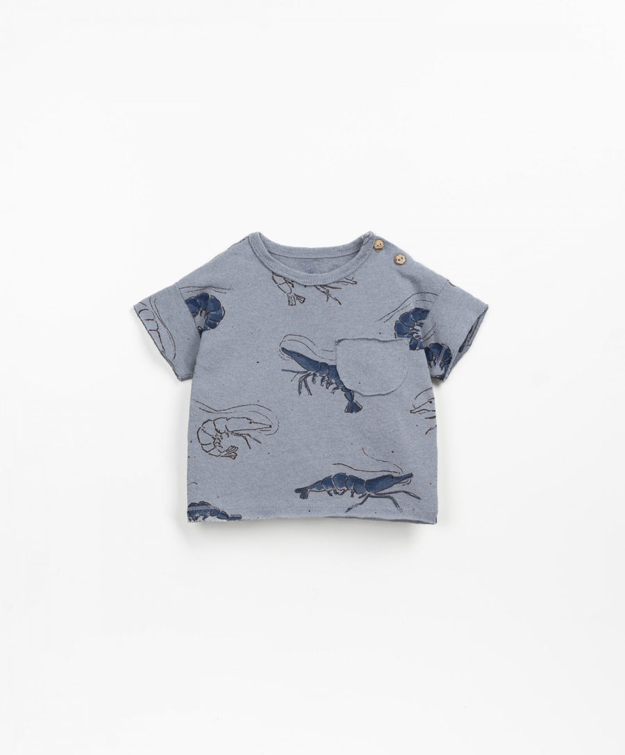 T-shirt with lobster print - Indigo